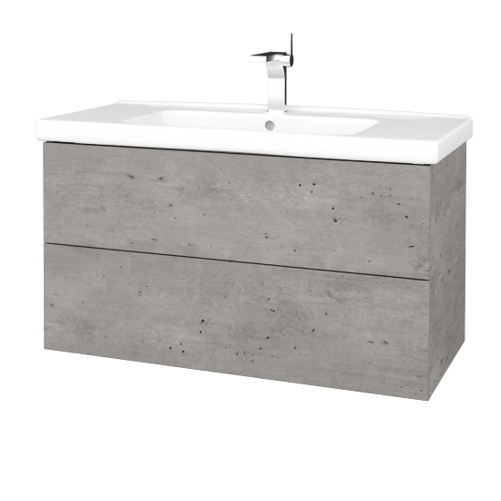 Badezimmerschrank FLAT SZZ2 100 (Waschtisch Harmonia)  - D01 Beton - D01 Beton