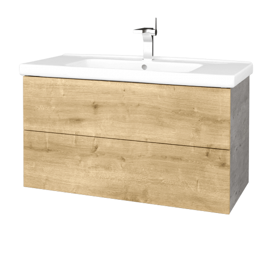 Waschtischunterschrank FLAT SZZ2 100 (Waschtisch Harmonia)  - D01 Beton - D09 Arlington