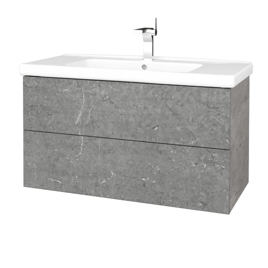 Waschtischunterschrank FLAT SZZ2 100 (Waschtisch Harmonia)  - D01 Beton - D20 Galaxy