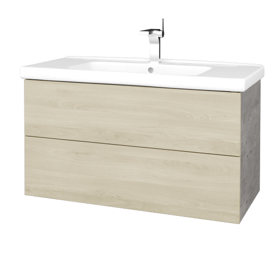 Waschtischunterschrank FLAT SZZ2 100 (Waschtisch Harmonia)  - D01 Beton - D24 Ohio