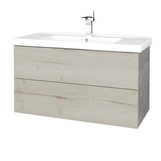 Waschtischunterschrank FLAT SZZ2 100 (Waschtisch Harmonia)  - D01 Beton - D28 Alberta