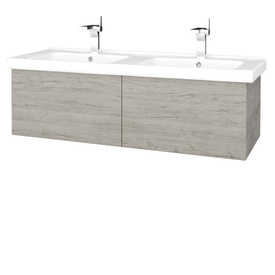 Waschtischunterschrank FLAT SZZ2 125 (Waschtisch Harmonia)  - D01 Beton - D05 Oregon