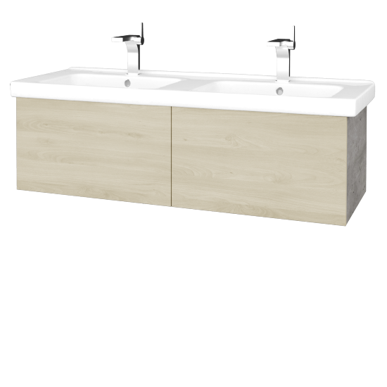 Waschtischunterschrank FLAT SZZ2 125 (Waschtisch Harmonia)  - D01 Beton - D24 Ohio
