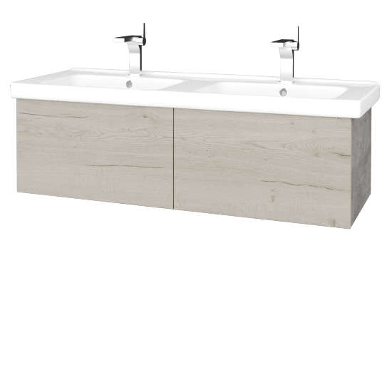 Waschtischunterschrank FLAT SZZ2 125 (Waschtisch Harmonia)  - D01 Beton - D28 Alberta