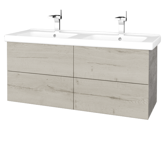 Waschtischunterschrank FLAT SZZ4 125 (Waschtisch Harmonia)  - D01 Beton - D28 Alberta