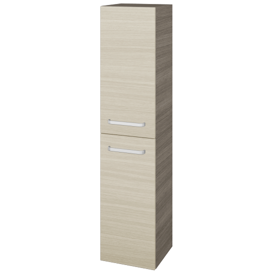 Hochschrank mit Wäschekorb UNI SVD2K 35  - D03 Cafe - Griffes T01 - D04 Eiche - Links