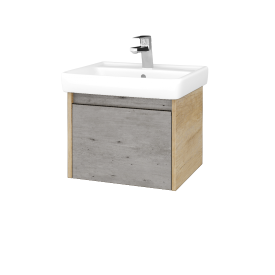 Waschtischunterschrank LOGI SZZ 55 (Waschtisch Q)  - D15 Eiche Nebraska - D01 Beton