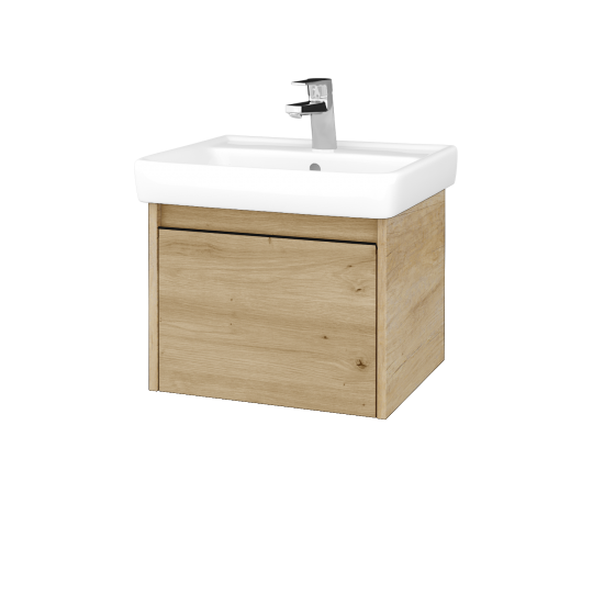 Waschtischunterschrank LOGI SZZ 55 (Waschtisch Q)  - D15 Eiche Nebraska - Griffes T33 - D22 Caramel