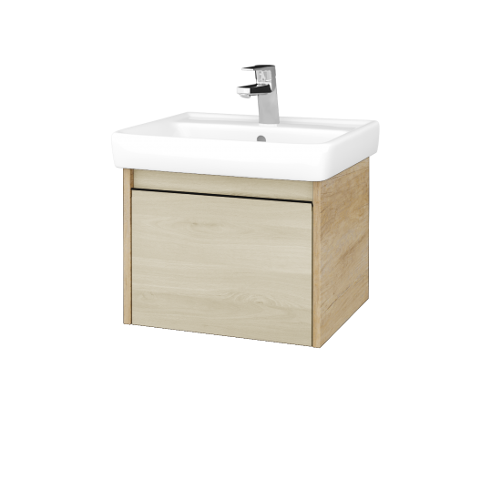 Waschtischunterschrank LOGI SZZ 55 (Waschtisch Q)  - D15 Eiche Nebraska - Griffes T33 - D24 Ohio