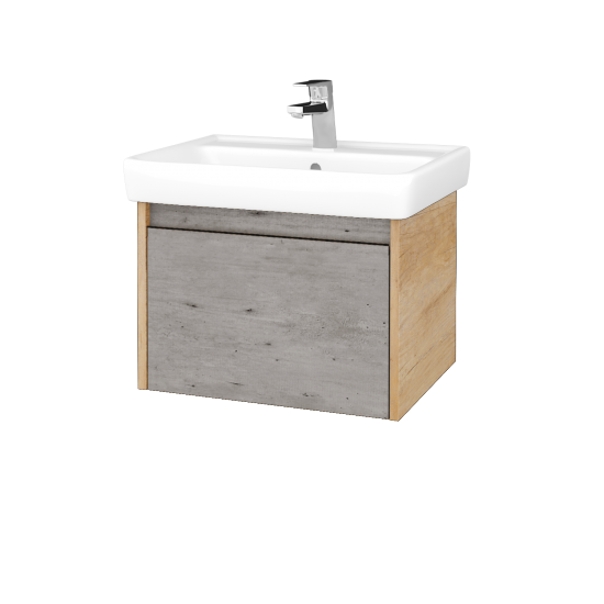 Waschtischunterschrank LOGI SZZ 60 (Waschtisch Q)  - D15 Eiche Nebraska - D01 Beton