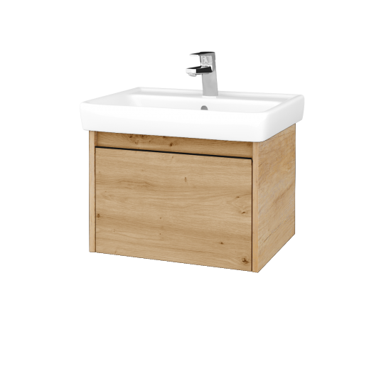 Waschtischunterschrank LOGI SZZ 60 (Waschtisch Q)  - D15 Eiche Nebraska - Griffes T33 - D22 Caramel