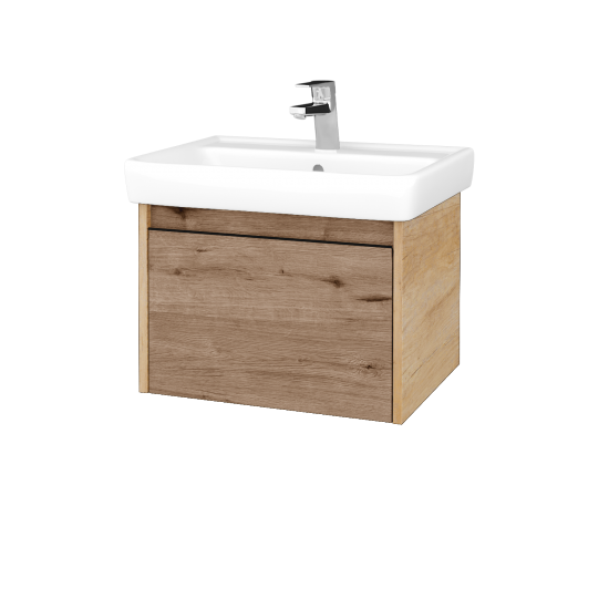 Waschtischunterschrank LOGI SZZ 60 (Waschtisch Q)  - D15 Eiche Nebraska - Griffes T33 - D23 Herkules