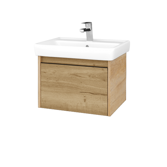 Waschtischunterschrank LOGI SZZ 60 (Waschtisch Q)  - D15 Eiche Nebraska - Griffes T33 - D26 Ontario