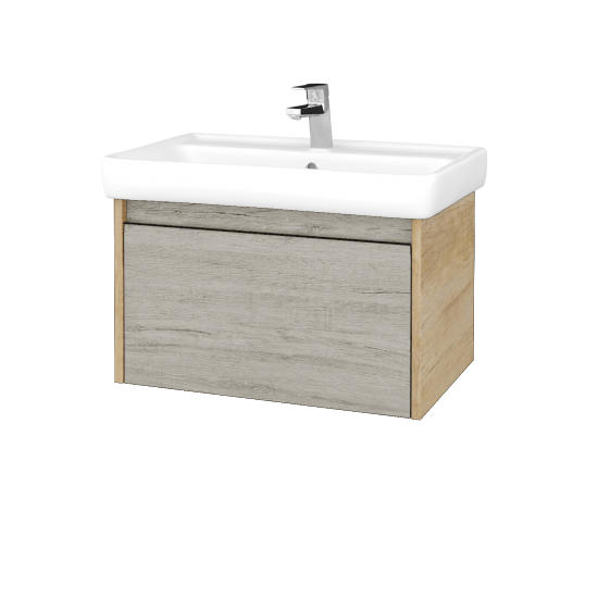 Waschtischunterschrank LOGI SZZ 70 (Waschtisch Q)  - D15 Eiche Nebraska - D05 Oregon