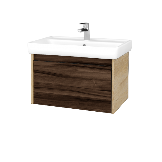 Waschtischunterschrank LOGI SZZ 70 (Waschtisch Q)  - D15 Eiche Nebraska - D06 Nussbaum