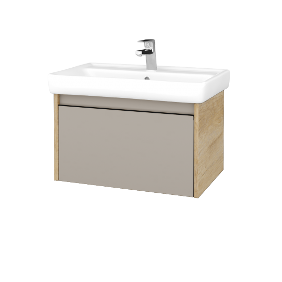 Waschtischunterschrank LOGI SZZ 70 (Waschtisch Q)  - D15 Eiche Nebraska - Griffes T33 - N07 Stone