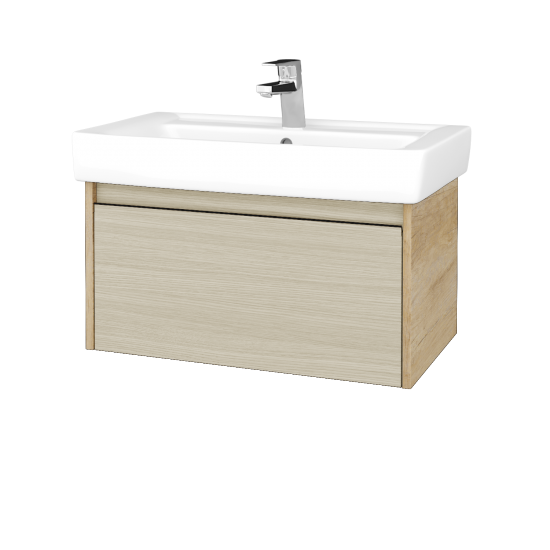 Waschtischunterschrank LOGI SZZ 80 (Waschtisch Q)  - D15 Eiche Nebraska - D04 Eiche