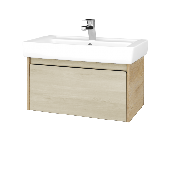 Waschtischunterschrank LOGI SZZ 80 (Waschtisch Q)  - D15 Eiche Nebraska - Griffes T33 - D24 Ohio