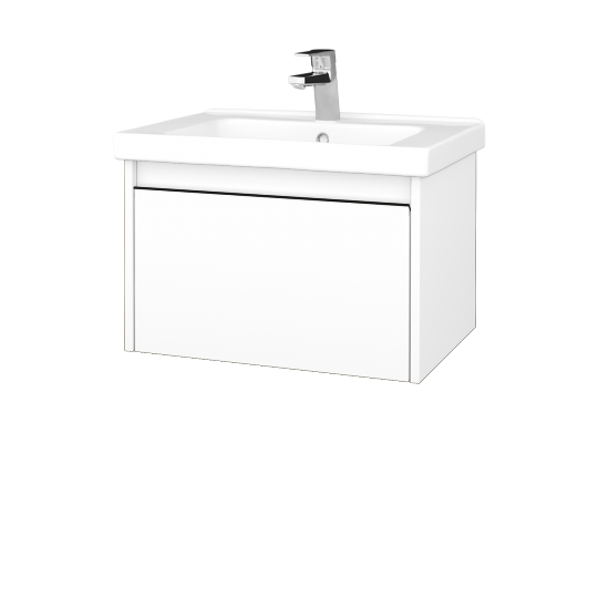 Badezimmerschrank LOGI SZZ 65 (Waschtisch Harmonia)  - N01 Weiß Hochglanz - Griffes T33 - N01 Weiß Hochglanz