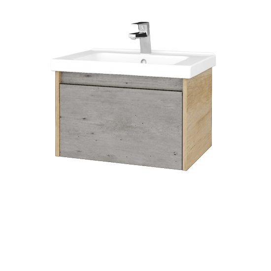 Waschtischunterschrank LOGI SZZ 65 (Waschtisch Harmonia 65)  - D15 Eiche Nebraska - D01 Beton