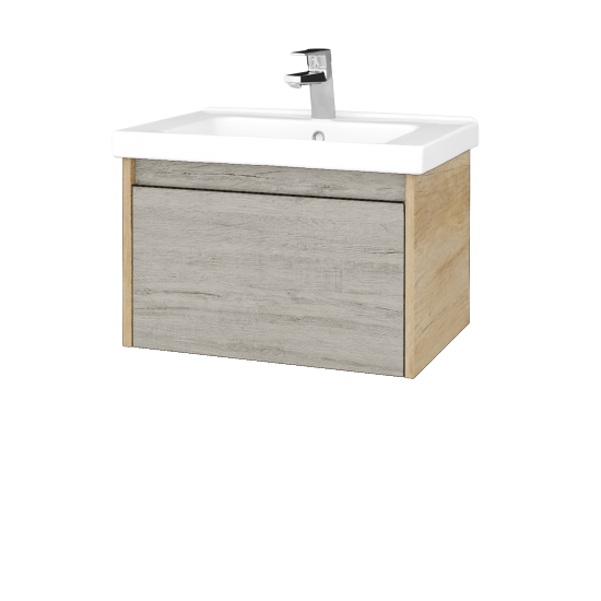 Waschtischunterschrank LOGI SZZ 65 (Waschtisch Harmonia 65)  - D15 Eiche Nebraska - D05 Oregon