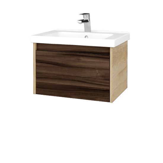 Waschtischunterschrank LOGI SZZ 65 (Waschtisch Harmonia 65)  - D15 Eiche Nebraska - D06 Nussbaum