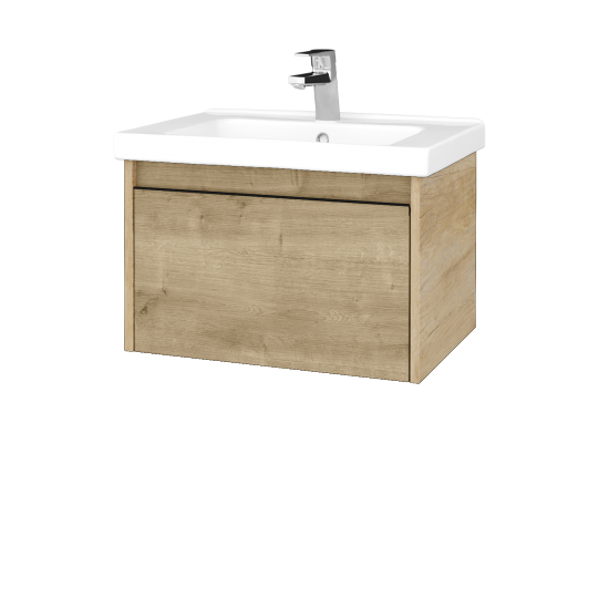 Waschtischunterschrank LOGI SZZ 65 (Waschtisch Harmonia 65)  - D15 Eiche Nebraska - Griffes T33 - D09 Arlington