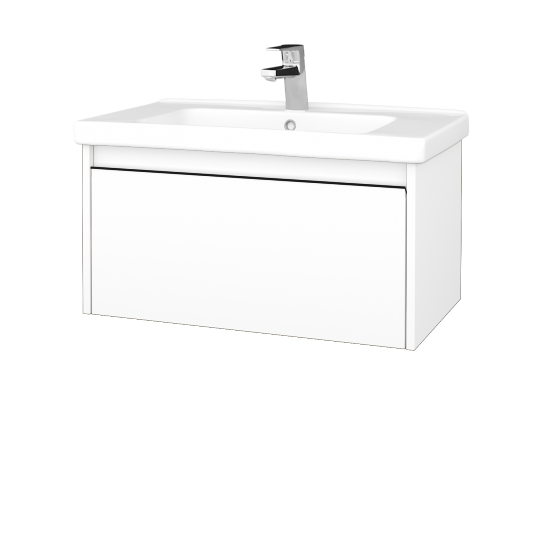 Badezimmerschrank LOGI SZZ 80 (Waschtisch Harmonia)  - N01 Weiß Hochglanz - Griffes T33 - N01 Weiß Hochglanz