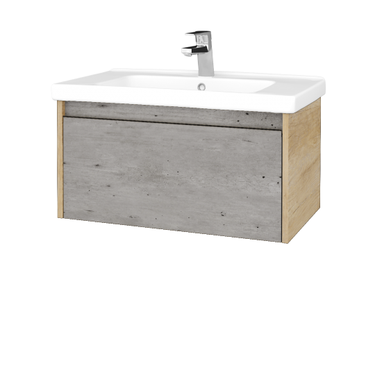 Waschtischunterschrank LOGI SZZ 80 (Waschtisch Harmonia)  - D15 Eiche Nebraska - D01 Beton