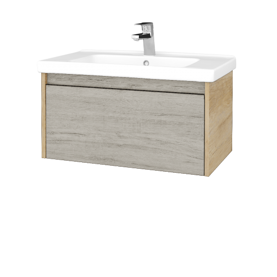 Waschtischunterschrank LOGI SZZ 80 (Waschtisch Harmonia)  - D15 Eiche Nebraska - D05 Oregon