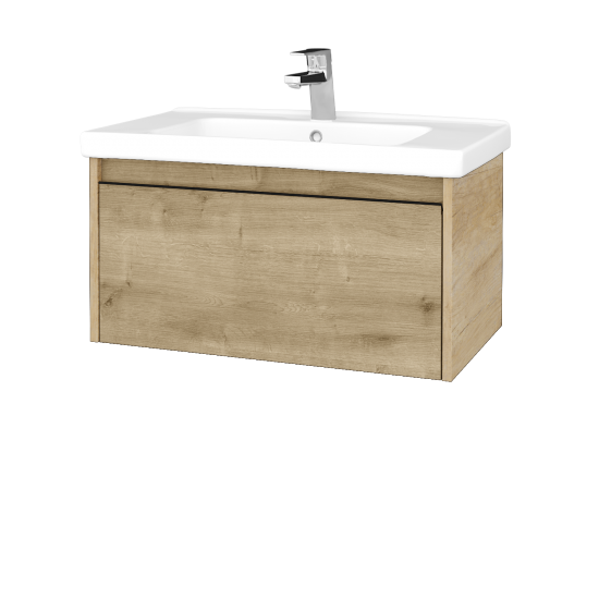 Waschtischunterschrank LOGI SZZ 80 (Waschtisch Harmonia)  - D15 Eiche Nebraska - Griffes T33 - D09 Arlington