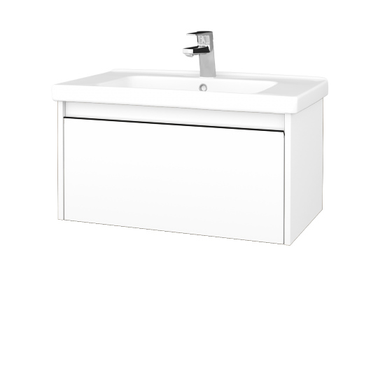 Badezimmerschrank LOGI SZZ 80 (Waschtisch Harmonia)  - N09 Weiß Matt - Griffes T33 - N09 Weiß Matt