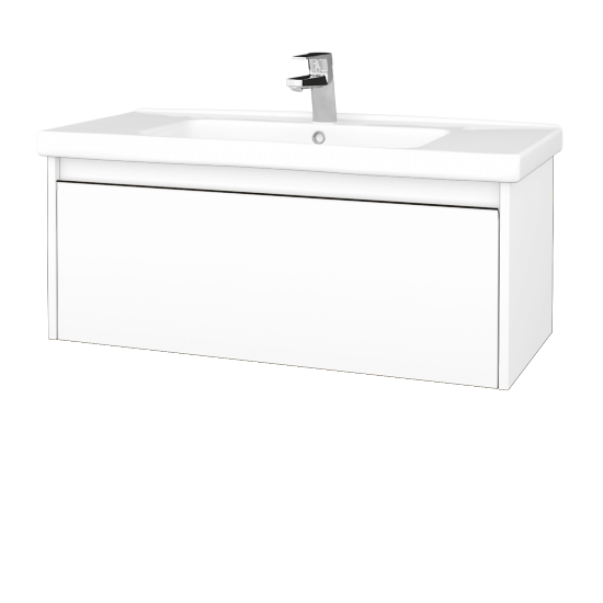 Waschtischunterschrank LOGI SZZ 100 (Waschtisch Harmonia)  - N01 Weiß Hochglanz - N01 Weiß Hochglanz