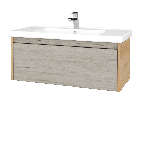 Waschtischunterschrank LOGI SZZ 100 (Waschtisch Harmonia)  - D15 Eiche Nebraska - D05 Oregon