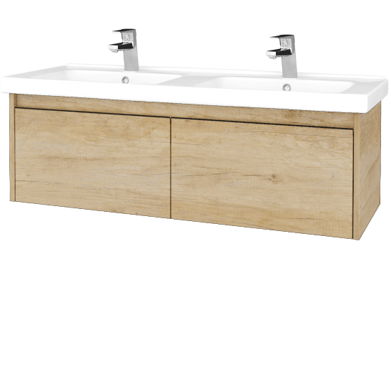 Waschtischunterschrank LOGI SZZ2 125 (Waschtisch Harmonia 125)  - D15 Eiche Nebraska - D15 Eiche Nebraska