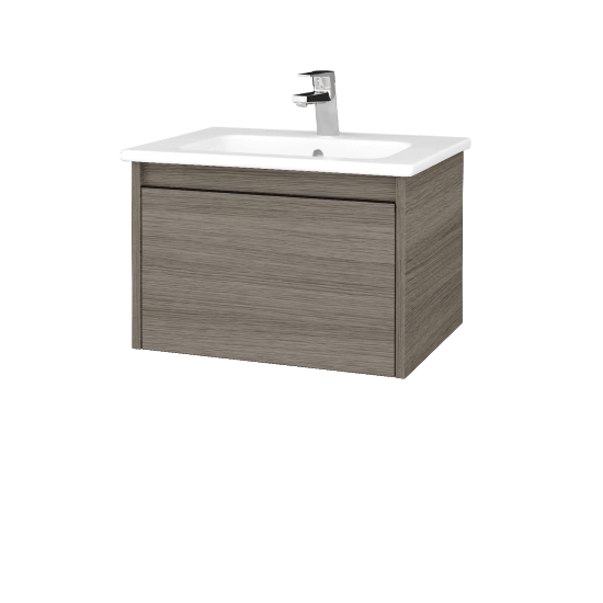 Badezimmerschrank LOGI SZZ 60 (Waschtisch Euphoria)  - D03 Cafe - Griffes T33 - D03 Cafe