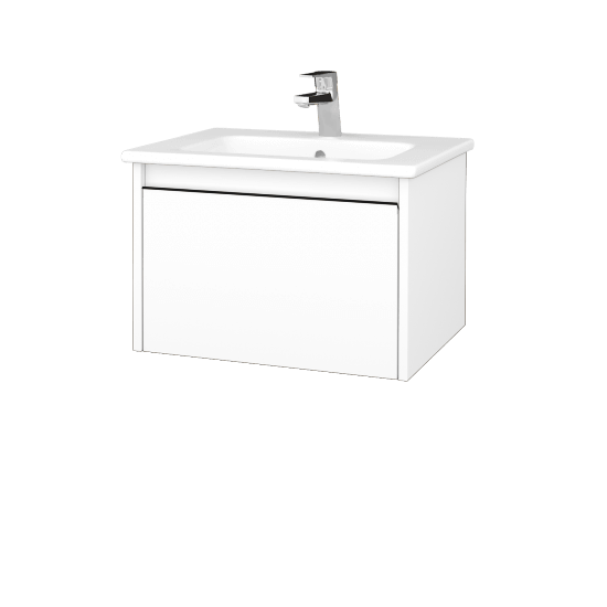 Badezimmerschrank LOGI SZZ 60 (Waschtisch Euphoria)  - N01 Weiß Hochglanz - Griffes T33 - N01 Weiß Hochglanz