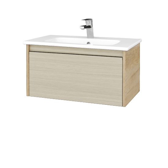 Waschtischunterschrank LOGI SZZ 80 (Waschtisch Euphoria)  - D15 Eiche Nebraska - D04 Eiche