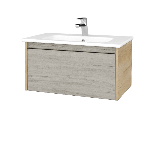 Waschtischunterschrank LOGI SZZ 80 (Waschtisch Euphoria)  - D15 Eiche Nebraska - D05 Oregon