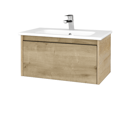 Badezimmerschrank LOGI SZZ 80 (Waschtisch Euphoria)  - D15 Eiche Nebraska - Griffes T33 - D09 Arlington