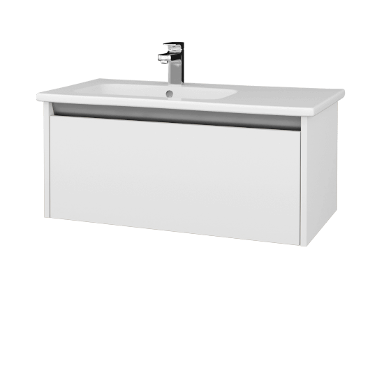 Badezimmerschrank LOGI SZZ 90 (Waschtisch Euphoria)  - N01 Weiß Hochglanz - N01 Weiß Hochglanz
