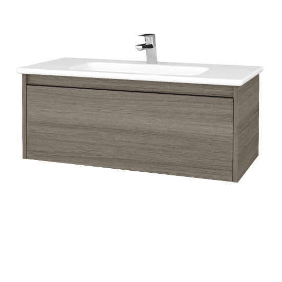 Badezimmerschrank LOGI SZZ 100 (Waschtisch Euphoria)  - D03 Cafe - Griffes T33 - D03 Cafe