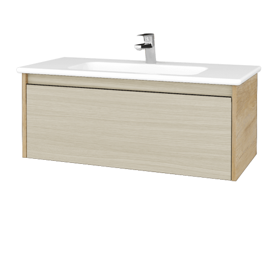 Waschtischunterschrank LOGI SZZ 100 (Waschtisch Euphoria)  - D15 Eiche Nebraska - D04 Eiche
