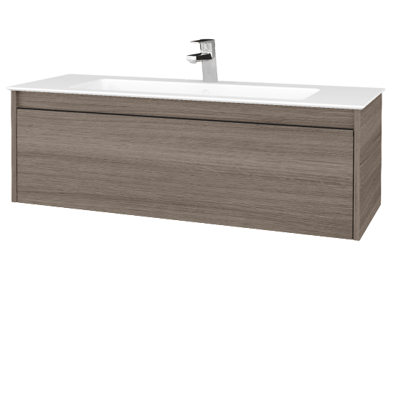 Badezimmerschrank LOGI SZZ 120 (Waschtisch Pura)  - D03 Cafe - Griffes T33 - D03 Cafe