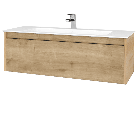 Waschtischunterschrank LOGI SZZ 120 (Waschtisch Pura 120 mit 1 Hahnloch)  - D15 Eiche Nebraska - D09 Arlington