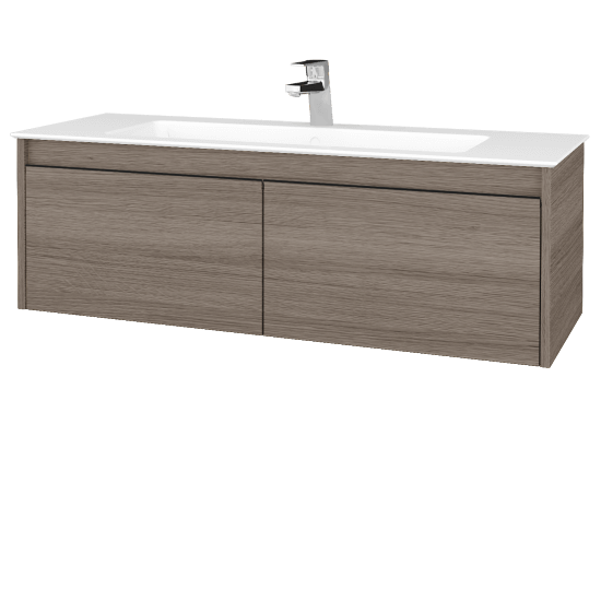 Badezimmerschrank LOGI SZZ2 120 (Waschtisch Pura)  - D03 Cafe - Griffes T33 - D03 Cafe