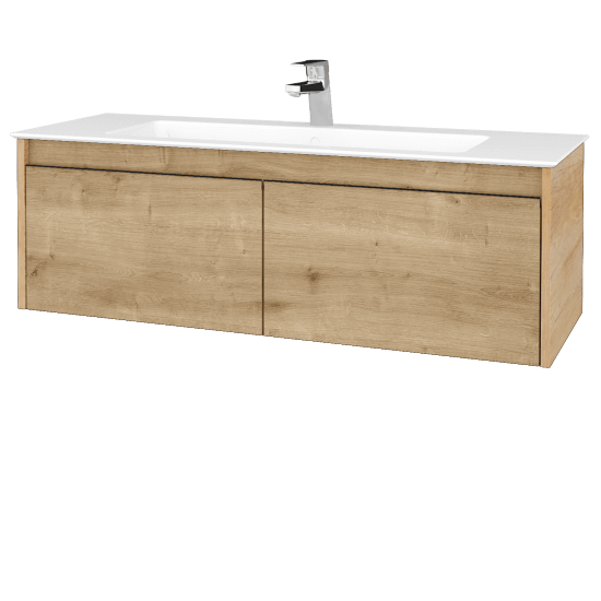 Waschtischunterschrank LOGI SZZ2 120 (Waschtisch Pura 120)  - D15 Eiche Nebraska - D09 Arlington