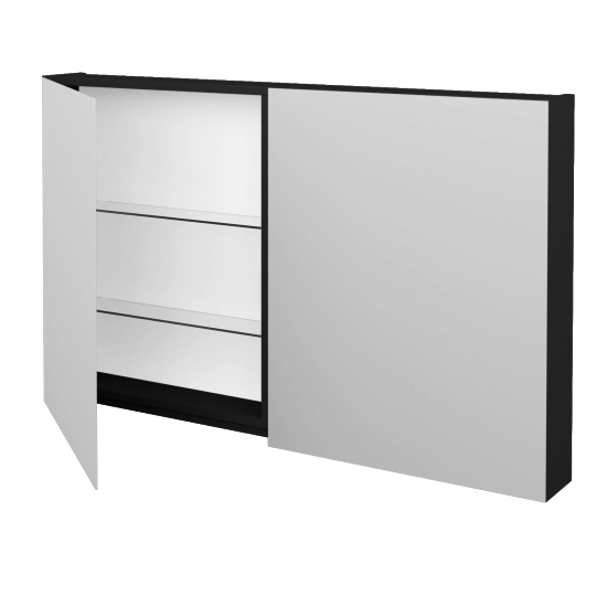 Badezimmer Spiegelschrank AMBIENTE GA2E 120  - L03 Grau Metallic Lack Hochglanz