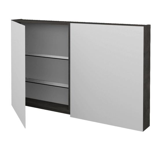 Badezimmer Spiegelschrank AMBIENTE GA2E 120  - D16 Dark Beton