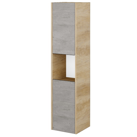Hochschrank LOGI SVD2O 35  - D15 Eiche Nebraska - D01 Beton - Links